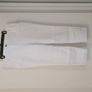 Pretty stretch, white ankle pants with leg embellishments, 14P, NWT